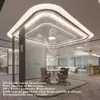 Divisória de Vidro para Sala de Conferências Parede de Vidro Temperado Prédio de Escritórios Isolamento Acústico Aço Integral À Prova de Fogo Porta de Divisória Panorâmica de Vidro de Camada Única