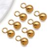 1 Cadena de Cola Redonda Sólida con Colgante de Cuenta de Acero Inoxidable Chapado al Vacío Dorado Plateado Colgante Accesorios para Joyería DIY