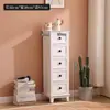 Gabinete Lateral Ultradelgado, Gabinete de Almacenamiento Estilo Cajón Retro, Gabinete de Almacenamiento Tipo Cajón Multicapa, Gabinete de Almacenamiento Pequeño de Madera Maciza