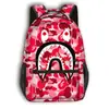 Mochila Escolar de Tubarão Totalmente Estampada Mais Vendida, Mochila Estudantil de Grande Capacidade, Mochila Infantil Casual Protetora da Coluna Atacado