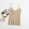 Nueva Camisola de Seda de Morera con Ribete de Encaje, Camisola de Seda con Cuello en V, Ropa Interior de Punto para Mujer