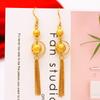 Nueva versión coreana de los pendientes largos con borla de pajarita de estrella de cinco puntas pendientes para mujer joyería de oro de Vietnam proveedores por cuenta de microcomerciantes