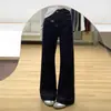Jeans de Mezclilla Azul Oscuro Bootcut para Mujer Invierno 2025 Nuevos de Cintura Alta Aspecto Adelgazante Pantalones de Pierna Ancha con Acampanado de Herradura
