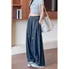 Pantalones Banana de Color Sólido con Cordón de Estilo Coreano Versátiles y Perezosos para Mujer Verano 2025 de Cintura Alta Casual Sueltos de Pierna Ancha