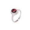 Anillo Yilu Silver S925 de plata esterlina con diseño étnico retro de color púrpura sangre, con diseño de hierba Tang y cara de huevo, anillo abierto de plata combinable con todo.