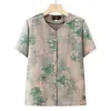Ropa para Mujeres Mayores, Conjunto de Dos Piezas de Manga Corta para Abuela, Estilo Delgado para Señoras Mayores, Mamá de 60 Años, Camiseta de Verano, Talla Grande