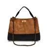 Bolsa Tote de Cor Color-Blocking de Alta Qualidade para Mulheres, Nova Coleção de Verão 2025, Bolsa de Ombro Cruzada para o Dia a Dia Acolchoada com Corrente de Nicho