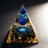 Ornamento de pirâmide de cristal natural 5cm com pedrinhas de resina, artesanato e presentes fornecidos diretamente pelo fabricante