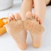 Calcetines de verano nuevos de tacón alto para mujer, sandalias informales con cojín de esponja, calcetines para mujer, absorbentes de sudor, transpirables, calcetines invisibles de media palma.