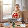 Adornos de Copo de Nieve Navideños Más Vendidos Transfronterizos Atmósfera Invernal Fiesta Decoración de Bandeja por Capas Artesanías de Madera Venta al por Mayor