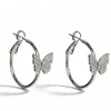 Amazon Pendientes de Aro Mariposa de Circonita Nuevos Transfronterizos, Pendientes de Moda, Frescos y Sencillos, Adecuados para Vestidos de Noche