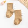 Meias de bebê de outono e inverno 0-3 anos meias de bebê antiderrapantes meias de chão meias infantis coral fleece acolchoado dinossauro meias infantis
