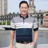 Camiseta de manga corta para hombre de verano Ropa para hombres de mediana edad y mayores Holgada talla extra Top de abuelo Camiseta de seda helada para hombre Ropa de papá