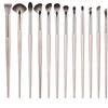 15 pinceles dorados para sombras de ojos, estuche de transporte para pinceles de maquillaje, juego completo de pinceles para rubor, venta directa de fábrica al por mayor