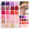 Caja de 24 Colores Amazon Uñas Postizas para Adultos Forma Almendra Mate Coloridas Uñas Falsas