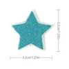 Pegatinas de tela con forma de estrella de cinco puntas en color, venta al por mayor, accesorios para ropa, zapatos y sombreros, parches bordados, pegatinas de tela, sellos de bordado por computadora.