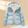 Moda de Invierno 2026 Nuevo Abrigo de Algodón con Capucha, Chaqueta Puffer Versátil Holgada y Cálida, Ropa Exterior Casual de Algodón para Mujer