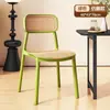 Sillas de Ratán de Plástico, Sillas de Comedor Estilo Mediados de Siglo, Sillas de Ratán Transpirables con Respaldo, Adecuadas para Apartamentos Pequeños, Mesas de Comedor y Casas de Huéspedes