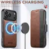 Adecuado para iPhone18Promax Funda de Cuero con Tapa Magnética Dividida Samsung S26U Funda Protectora de Carga Inalámbrica