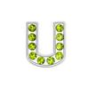 Letras cromadas de 8 mm con diamantes en verde oliva, accesorios de joyería para manualidades, letras inglesas, letras de diamante.