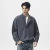 Camisa Retro de Lino Estilo Chino con Cuello Alto y Manga Larga para Hombre, Nueva Colección Primavera 2026, Moderna, Holgada, Sencilla, Lujo Ligero, Casual