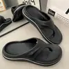 Chanclas Transfronterizas de Exterior Moda Femenina Ropa Exterior Suela Suave Pareja Hombres Playa Cuña Engrosada Chanclas Sandalias de Hombre