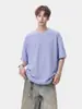 Camiseta de manga corta para hombre con patrón de diamantes huecos, estilo nicho de verano, manga de tres cuartos desgastada, talla grande, corte holgado, camiseta versátil de manga media