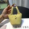 Primera Capa Piel de Vaca Cesta de Verduras Billetera de Monedas de Cuero Genuino Bolso Colgante Pequeño de Moda para Mujer Bolsa de Almacenamiento para Auriculares, Labial, Llaves
