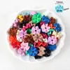 Colgante de Corazón Flor Pintada Colorida de Acrílico Agujero Recto Cuentas Sueltas Cuentas para Hilo Llavero de Teléfono Móvil Accesorios para Joyería DIY