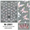 Nuevas Calcomanías para Uñas de Mariposa, Accesorios Decorativos Suaves y Portátiles, Calcomanías 3D en Relieve, Calcomanías para Uñas de Concha, Tridimensional