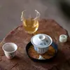 Tigela Gai de Poesia Ercai Azul e Branco Escrita à Mão Shanding Poesia de Inscrição em Quarto Shabby Tigela de Chá Doméstica Vintage Tigela de Chá Doméstica de Cerâmica