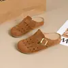 Zapatos de mujer de comercio exterior, planos de suela blanda, medias pantuflas retro de punta cerrada y suela blanda, zuecos de suela gruesa, zapatos casuales para mujer