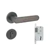 Fechadura de porta de quarto fechadura de porta de dormitório interna Fechadura dividida doméstica universal sucção magnética silenciosa fechadura com maçaneta de porta de madeira preta