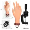 Soporte de molde de mano para práctica de manicura transfronteriza, simulación de mano falsa, modelo de mano suave con soporte de escritorio fijo.
