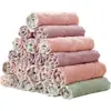 Esponja de Limpeza Doméstica de Fleece de Coral Espessado Dupla Face Repelente a Óleo Pano para Pessoa Preguiçosa Escova de Lavar Louça de Cozinha Pano de Limpar Tigelas Absorvente de Água Limpeza