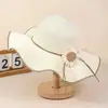 Sombrero de paja caqui para el sol de verano para mujer, sombrero de protección solar de moda, sombrero de playa para exteriores junto al mar, sombrero de sol plegable