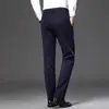 Calça social masculina italiana de alta qualidade, stretch sem amassar, novo modelo primavera e outono 2026, calça casual reta para meia-idade