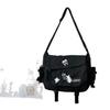 Bolsa Mensageiro Vintage para Ferramentas Insígnia de Estudante Masculina e Feminina Bolsa Transversal Bolsa de Ombro de Grande Capacidade Bolsa de Dor Harajuku Japonês Coreia do Sul