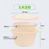 Caja de Almuerzo Desechable de Almidón de Maíz Caja de Almuerzo Biodegradable para Llevar Caja de Almuerzo Empaquetada Bol para Sopa Base de Almidón