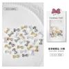Joyería para uñas lazo de metal lazo simple corbatín oro y plata japonés cinta tridimensional mariposa joyería para uñas 30 piezas