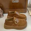 Couro Genuíno Super Macio Solado Grosso Aumento de Altura Totalmente Coberto Sapatos Birkenstock Sapatos Femininos 2026 Novo Slip-on Pessoa Preguiçosa Sapatos Únicos Mocassins