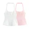 Aliexpress Transfronterizo Ropa Popular para Mujer Exportación Venta al por Mayor Nuevo Top Halter Decorado con Lazo Ancho Zr