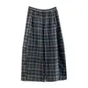Pantalones de cuadros estilo coreano, pantalones cropped para mujer, nueva colección de otoño 2026, pantalones anchos holgados y casuales, creando un look relajado y estiloso