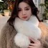 Bufanda de invierno nueva de imitación de cuero extranjero con cuello de piel, doble cara, cuello de piel coreano, zorro, para mujer, cálida, engrosada