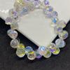Pulsera de cristal con corte de gota de agua, con agujero horizontal Super Flash, colgante de fresa, accesorios de joyería para bricolaje, cuentas sueltas