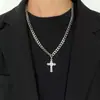 Colar de Cruz para Homens e Mulheres, Design de Nicho Moderno, Corrente para Suéter Masculino, Estilo de Corrente para Suéter Fresco e Doce