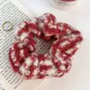 Ambiente Navideño y de Año Nuevo Scrunchie de Hilo Rojo Trenzado Estilo Coreano para Mujer