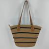 Nova Bolsa de Palha Listrada, Grande Capacidade, Bolsa de Ombro Único para Viagem e Férias, Bolsa de Palha Trançada, Bolsa Versátil para o Dia a Dia
