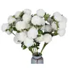 Flor artificial blanca Mori flor de seda blanca lechosa flor de techo suave para salón de bodas peonía rosa nieve