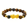 Pulsera Pixiu Sensible a la Temperatura que Cambia de Color para Parejas, Hombres y Mujeres, Imitación de Oro Duro 3D Ojo de Tigre, Oro de Arena Vietnamita, Venta Directa del Fabricante